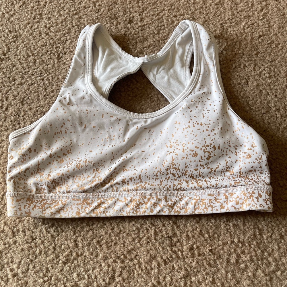 Rosé white sports bra